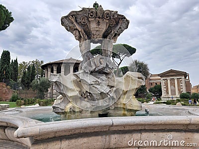 Roma - Fontana dei Tritoni Editorial Stock Photo